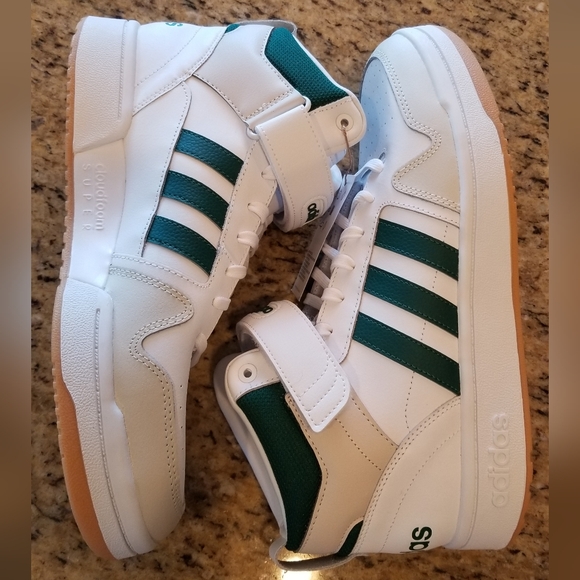ADIDAS MEN'S POSTMOVE MID WHITE GREEN GUM BASKETBALL SHOES 11.5 NEW IN BOX & TAG - Picture 7 of 15